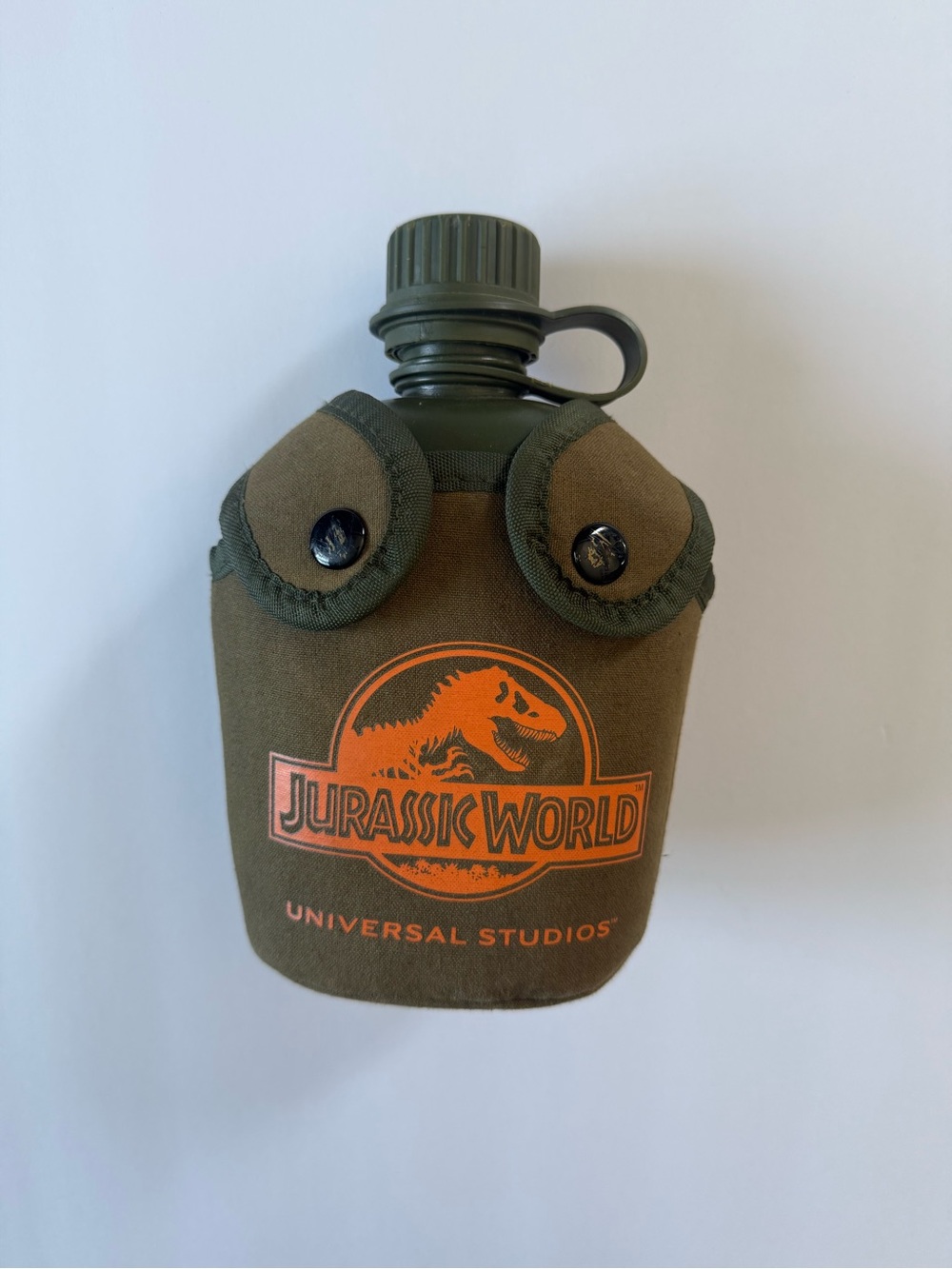 Jurassic World Olive Green Canteen with Neoprene Cover